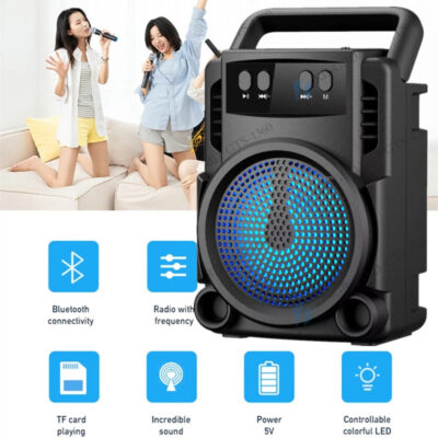 GTS-1360 Super Bass Portable Splash Proof Wireless Bluetooth Speaker 3 inch with TF Card/USB Player HOB