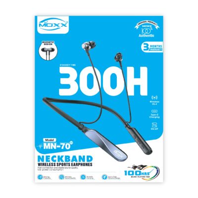 MOXX MUSIC WIRELESS NECKBAND [MN-70] | 300 HOURS STANDBY TIME